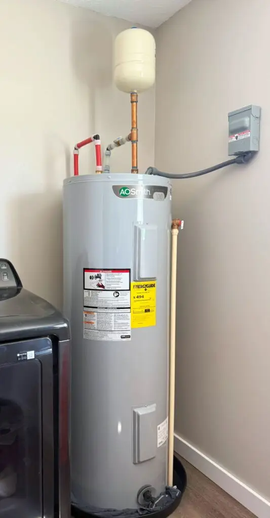 water heater install in holladay tn including a thermal expansion tank